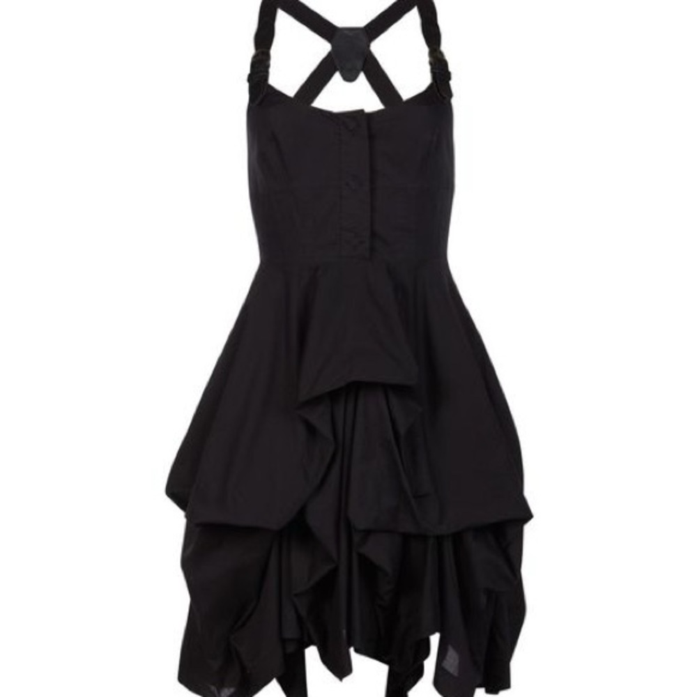 All Saints Black Asymmetrical Ruffled Cocktail Dress Amikiri Nightingale Melody